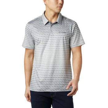 Columbia Tech Trail Print, Polo Grises Para Hombre | 215347-LPQ